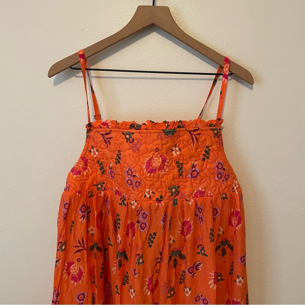 Anthropologie Orange Floral Maxi Dress - Picture 5 of 10
